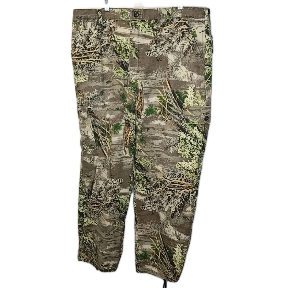 Vtg Ranger Advantage Max 1 Hunting Cargo Pants 42/30  Timber Camo Waist Cinchers